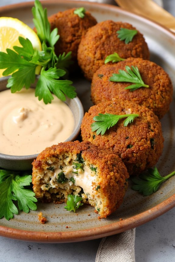 baked falafel with tahini