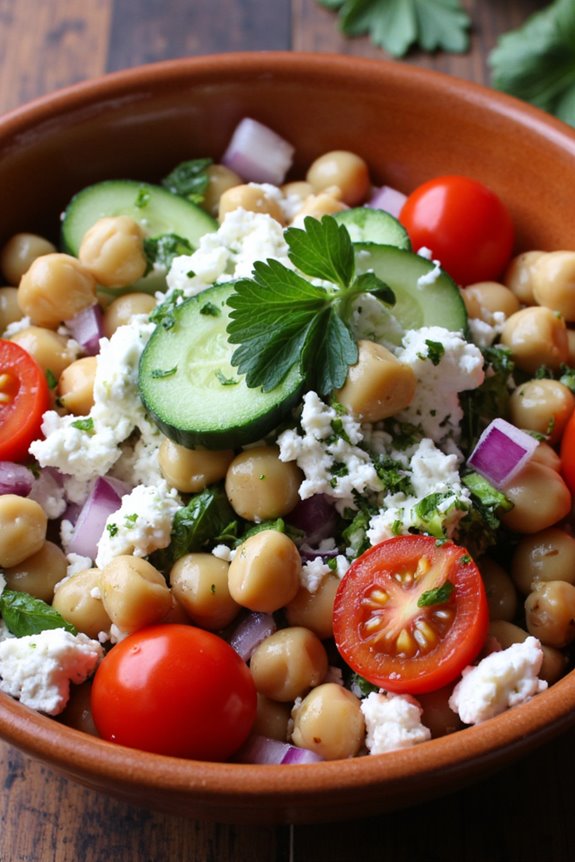chickpea feta herb salad