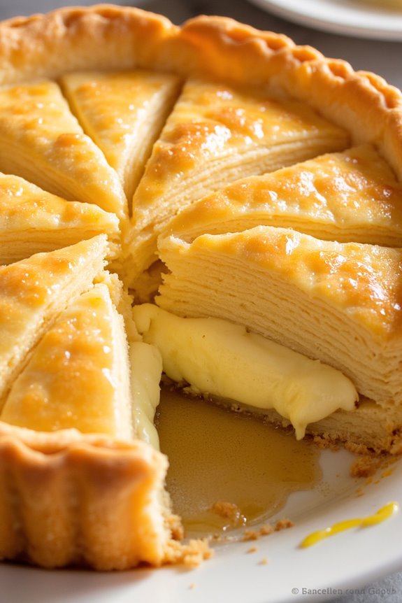 creamy custard in phyllo