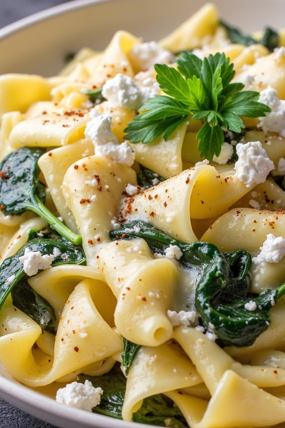 creamy feta spinach pasta
