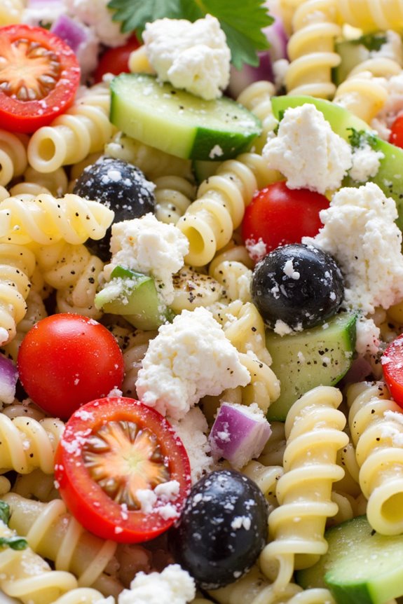 creamy mediterranean pasta salad