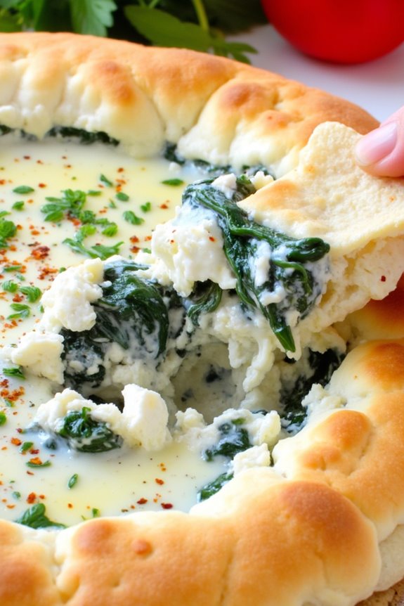 creamy mediterranean spinach dip
