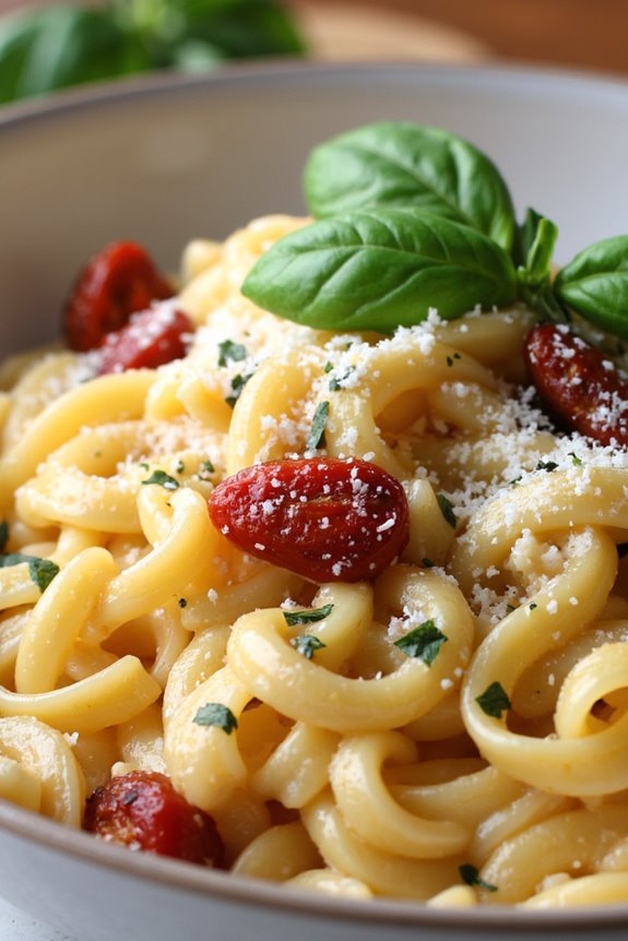 creamy orzo with sun dried tomatoes