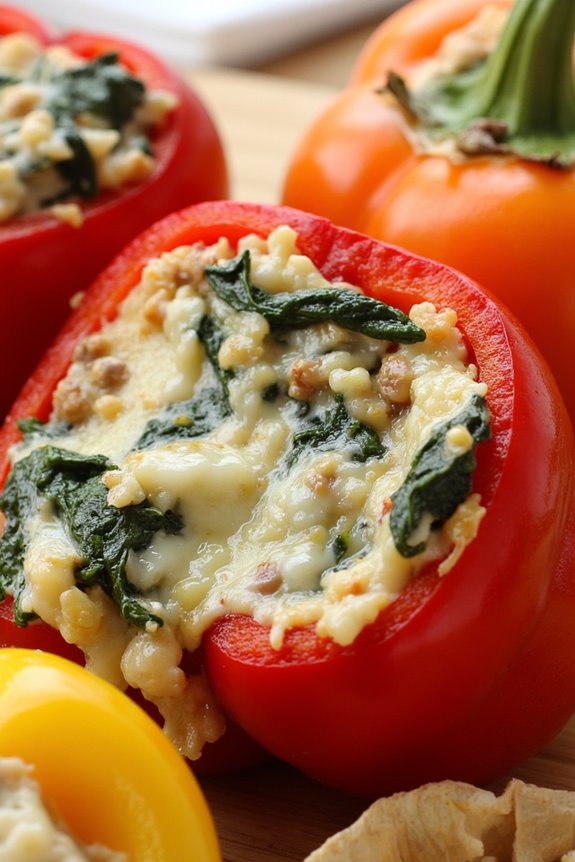 creamy spinach stuffed peppers