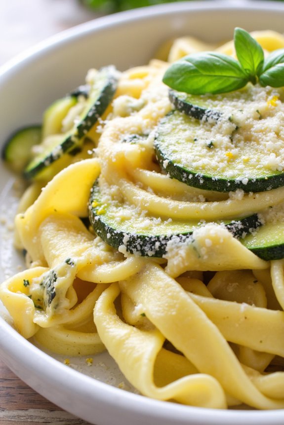 creamy zucchini ricotta pasta