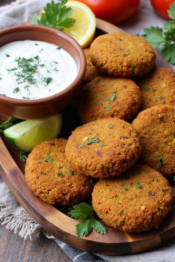 crispy falafel with tzatziki