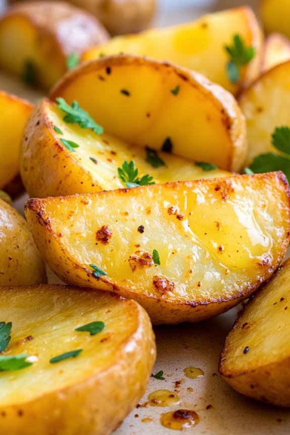 crispy lemon infused roasted potatoes