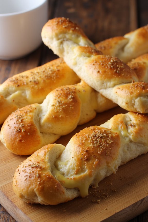 delicious cheesy herb breadsticks