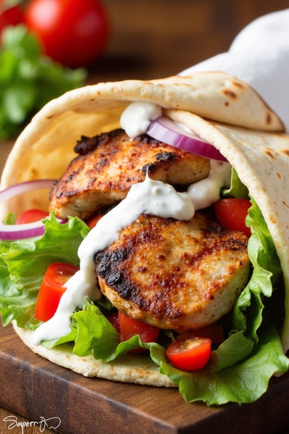 delicious greek chicken wrap