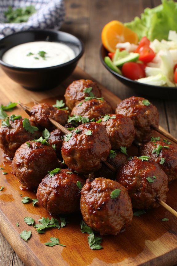 delicious grilled meatball skewers