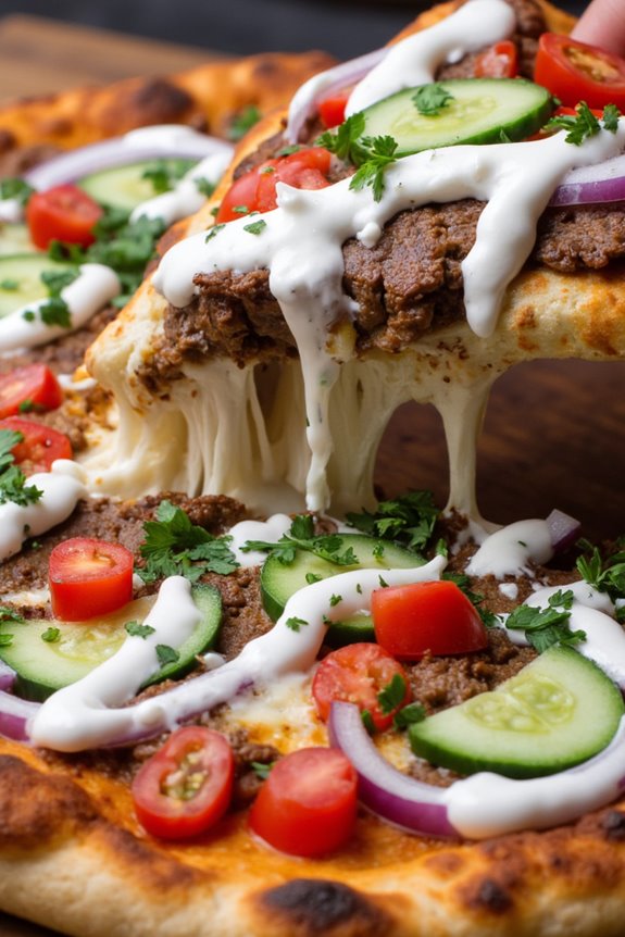 delicious lamb gyro pizza