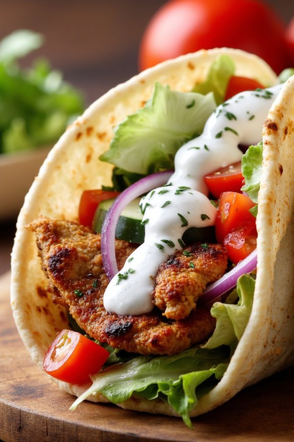delicious marinated chicken gyros