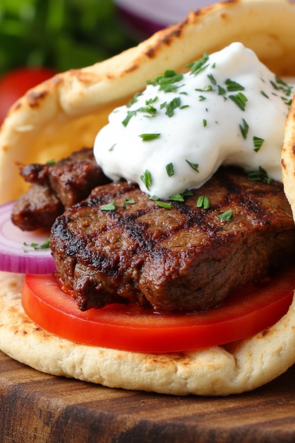 delicious marinated lamb gyros