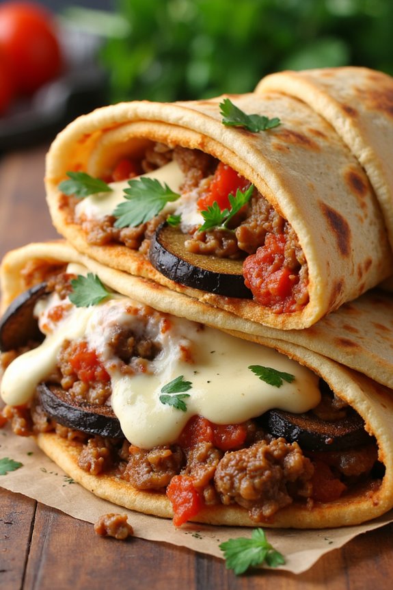 eggplant moussaka wrap delight