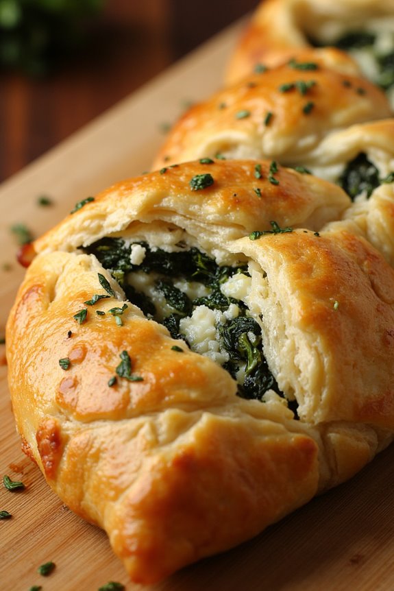 flaky spinach filled greek pastry