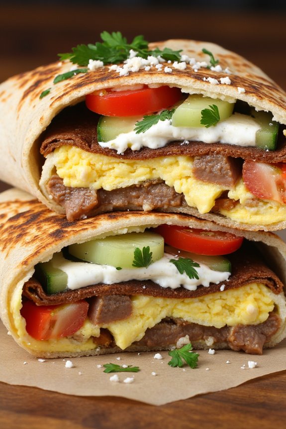 flavorful greek breakfast burritos