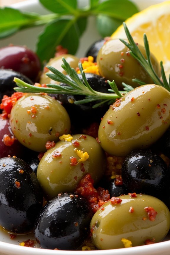 flavorful marinated greek olives