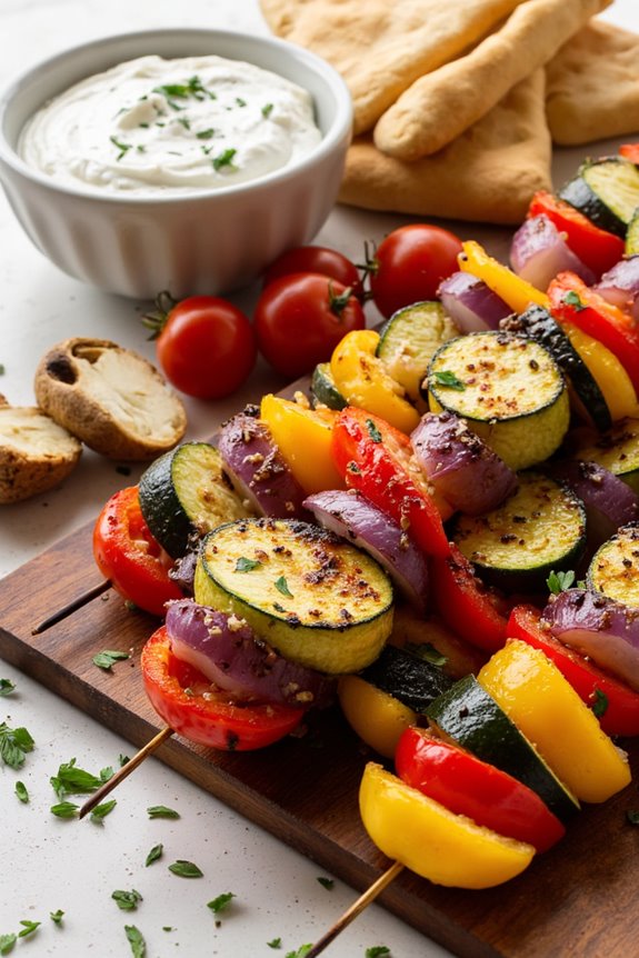 flavorful roasted vegetable skewers