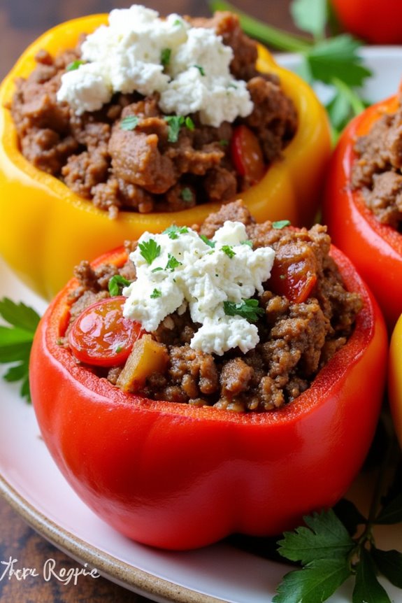 greek inspired stuffed bell peppers