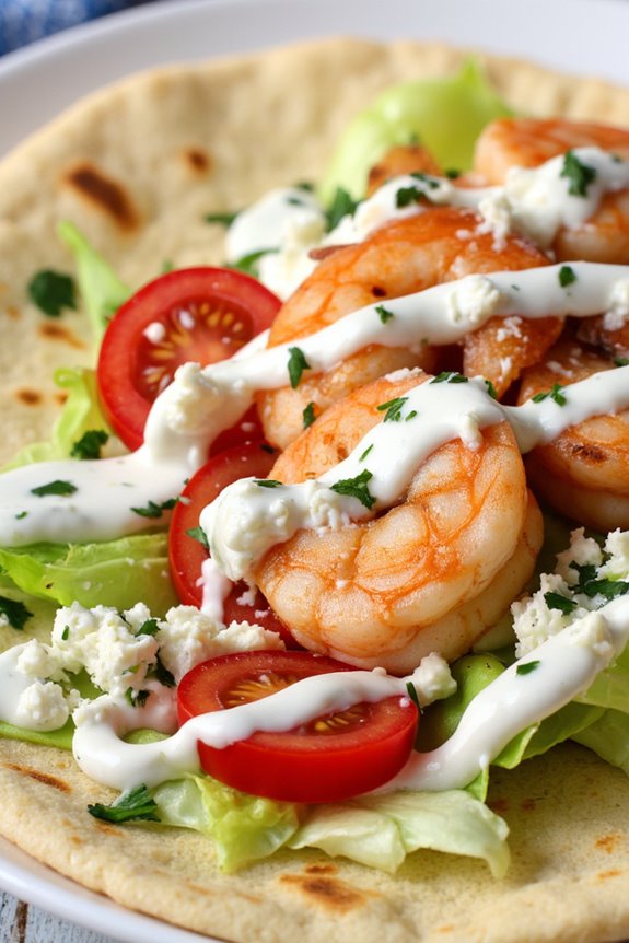 greek shrimp gyro wraps recipe