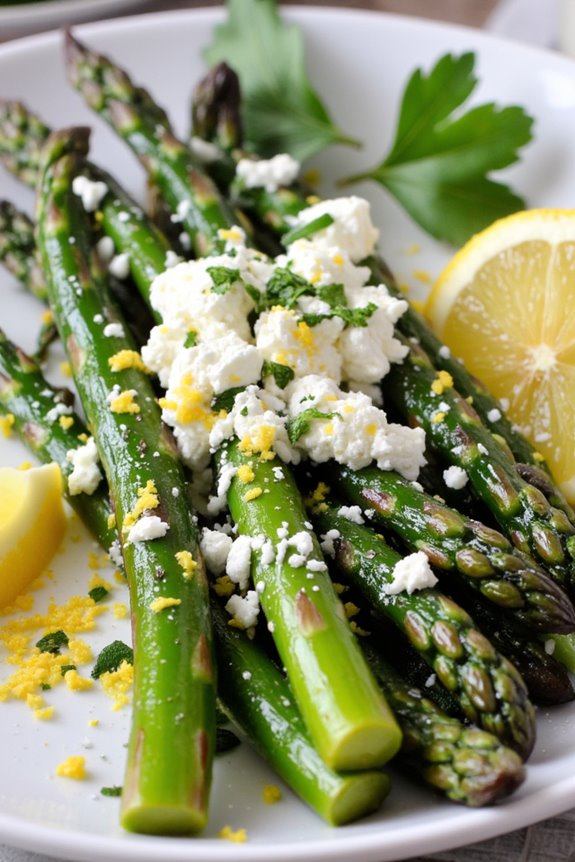 grilled asparagus with feta