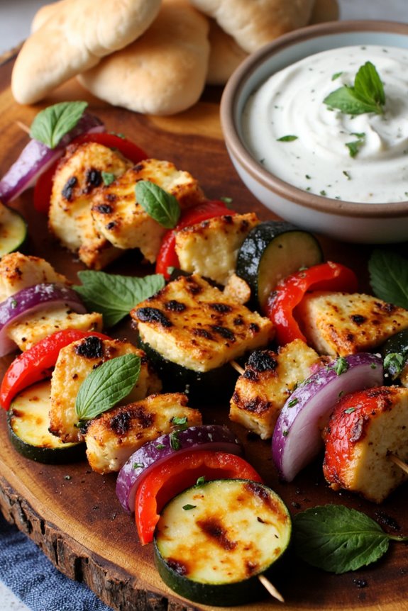 grilled halloumi with mint