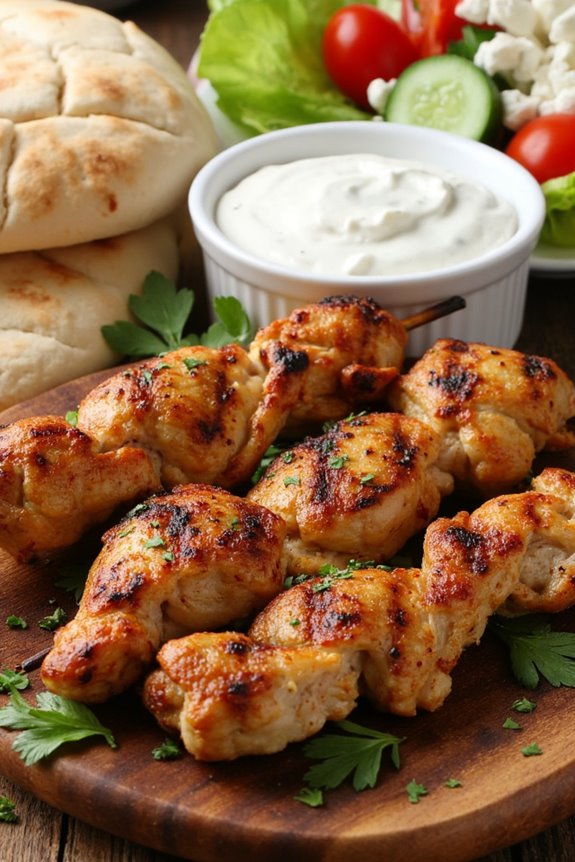 grilled marinated chicken skewers