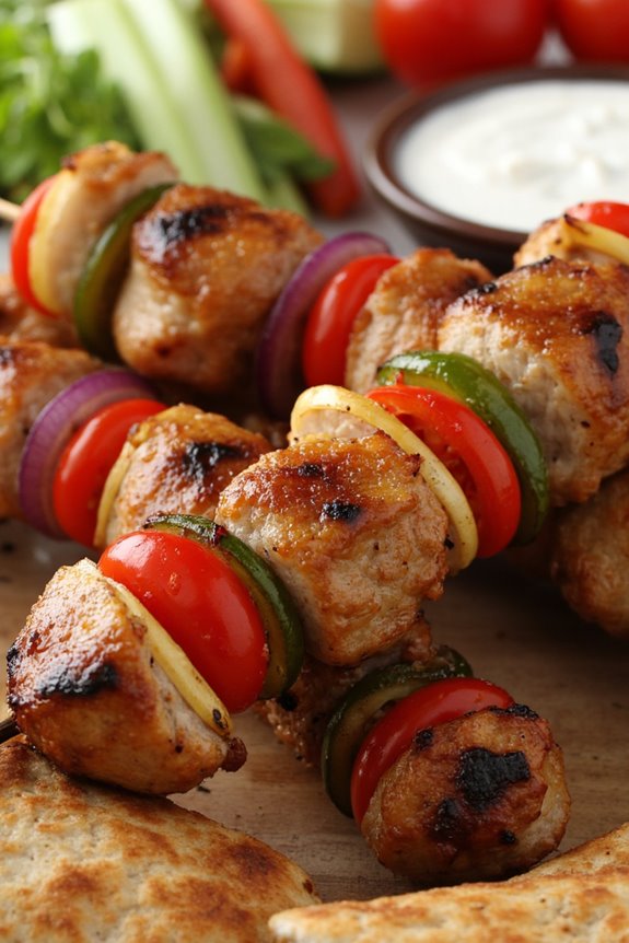 grilled meat skewers delight