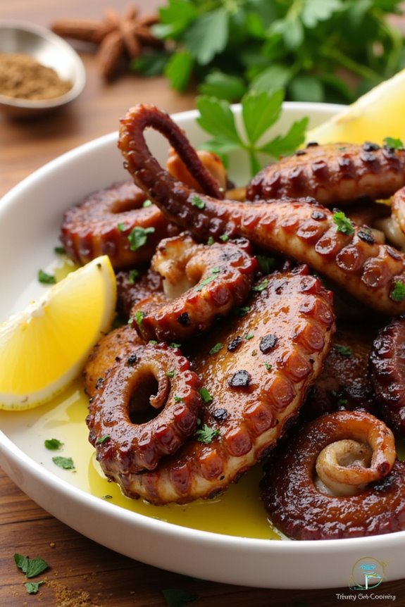 grilled octopus with lemon
