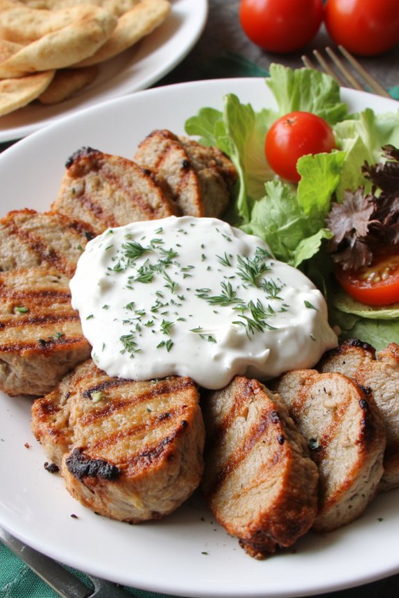 grilled pork creamy tzatziki
