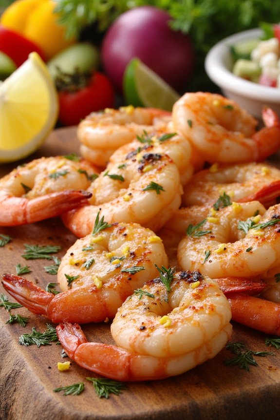 grilled prawns with dill