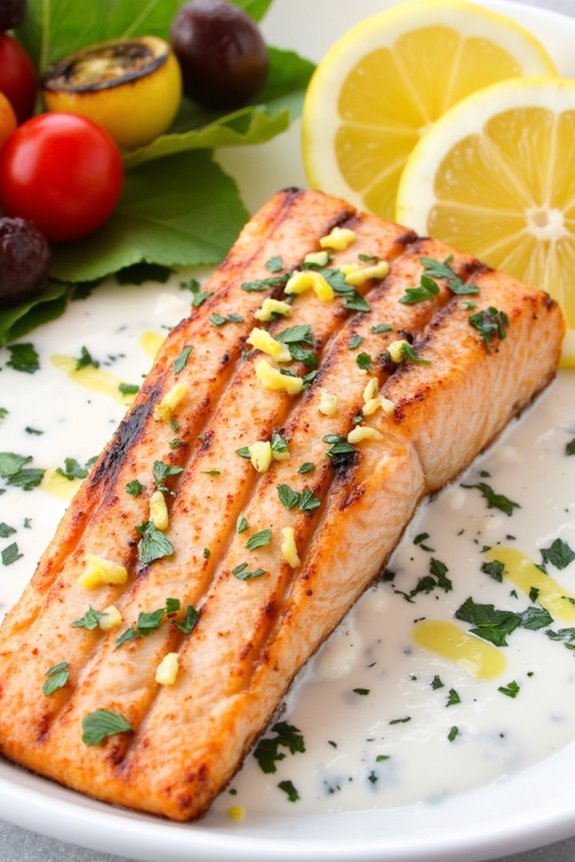 grilled salmon with yogurt