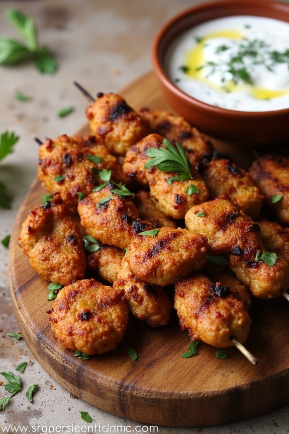 grilled skewers with tzatziki