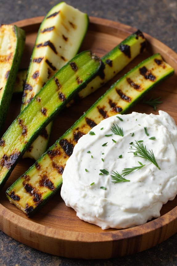 grilled zucchini with tzatziki