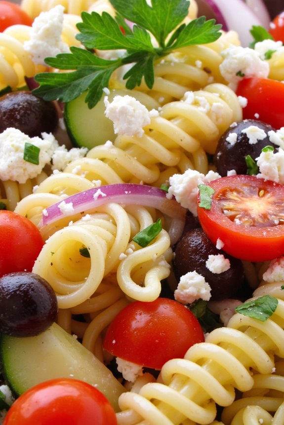 gyro inspired pasta salad delight