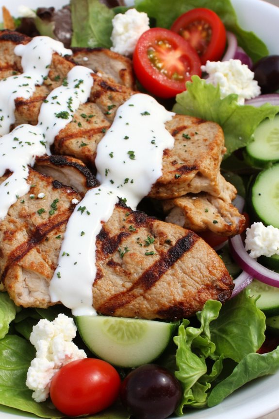 gyro salad with tzatziki