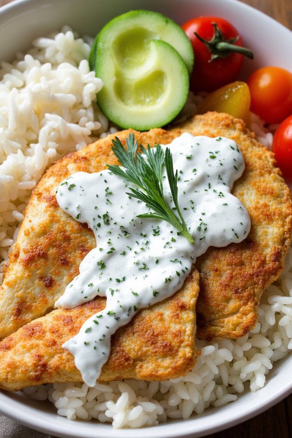 healthy greek inspired chicken bowl