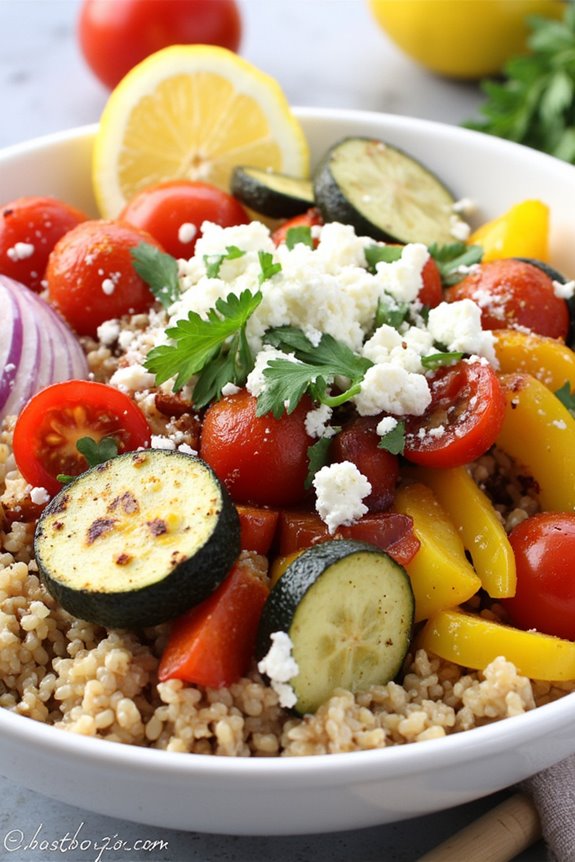 healthy mediterranean quinoa bowl