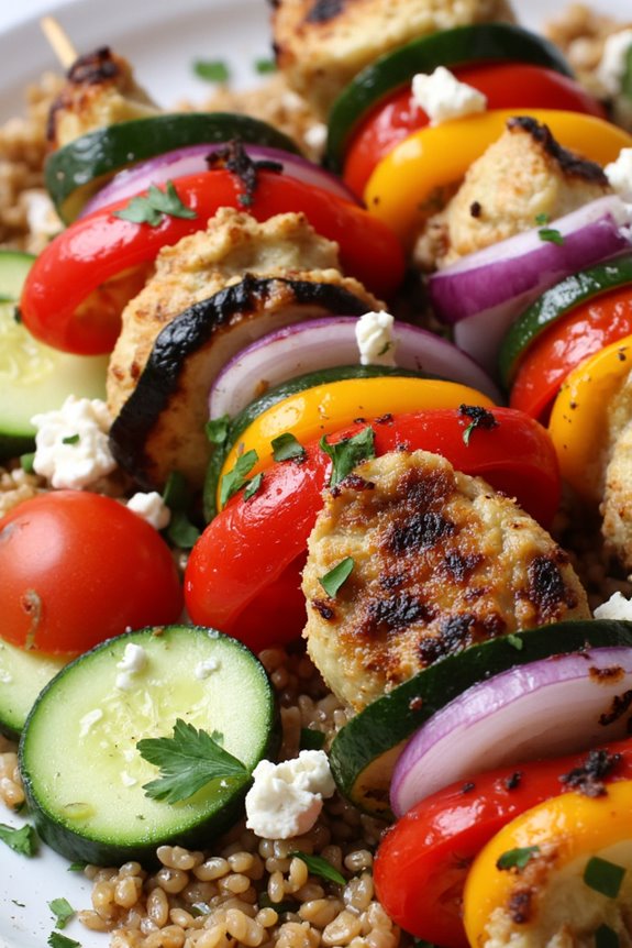 healthy mediterranean quinoa skewers