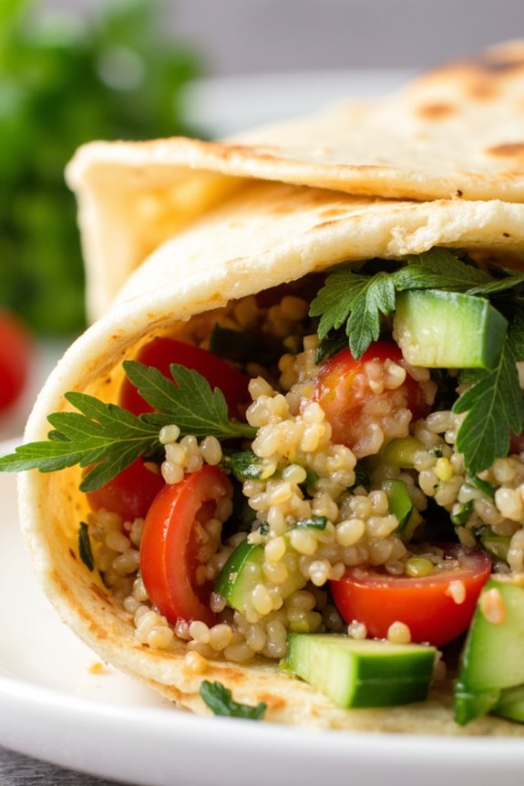healthy mediterranean quinoa wrap
