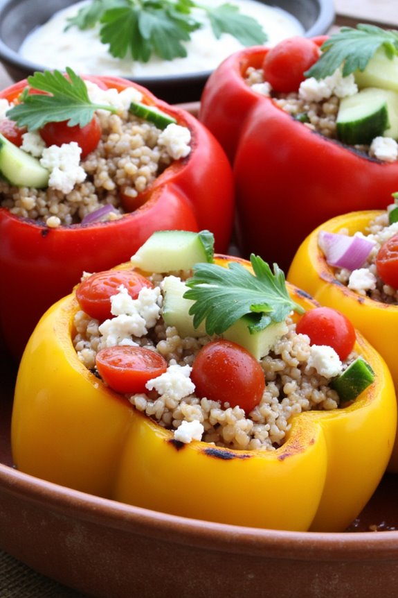 healthy quinoa gyro peppers