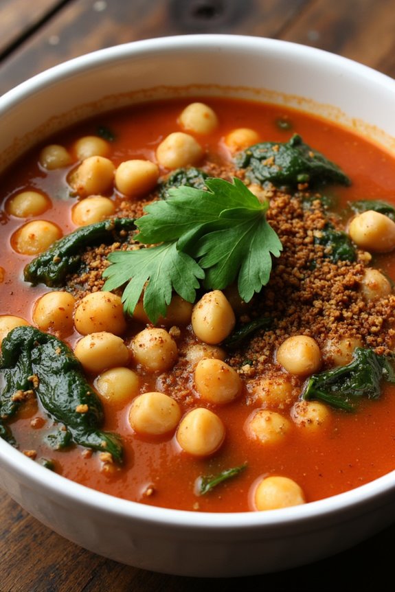 hearty chickpea spinach stew