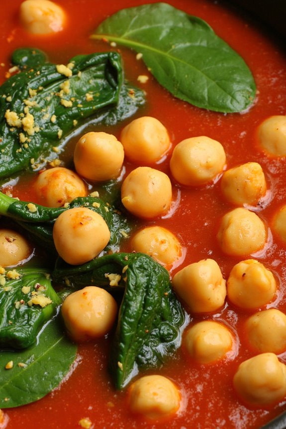 hearty chickpea spinach stew