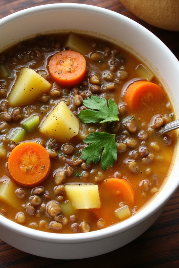 hearty greek lentil soup