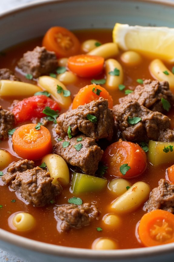 hearty mediterranean beef soup