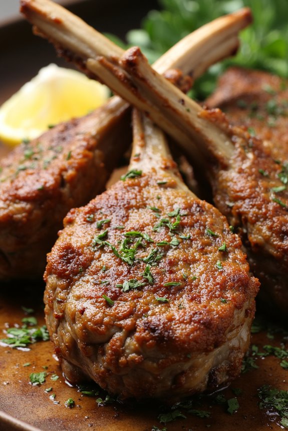 herb crusted tender lamb rack