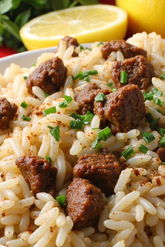 lamb and rice mediterranean dish
