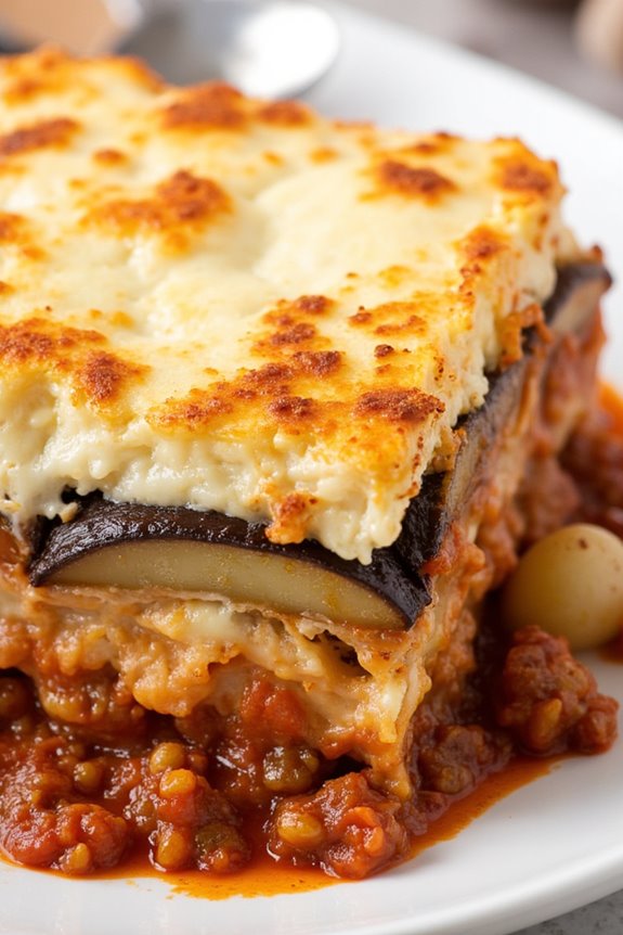 layered greek comfort casserole