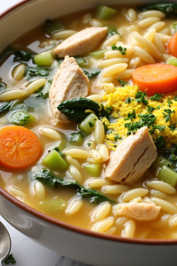 lemon chicken orzo soup