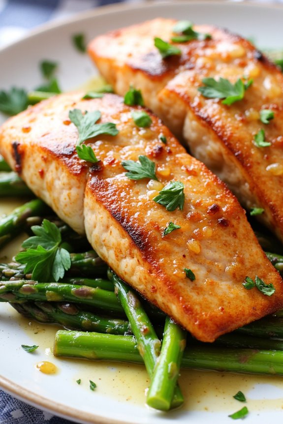 lemon garlic salmon asparagus stir fry